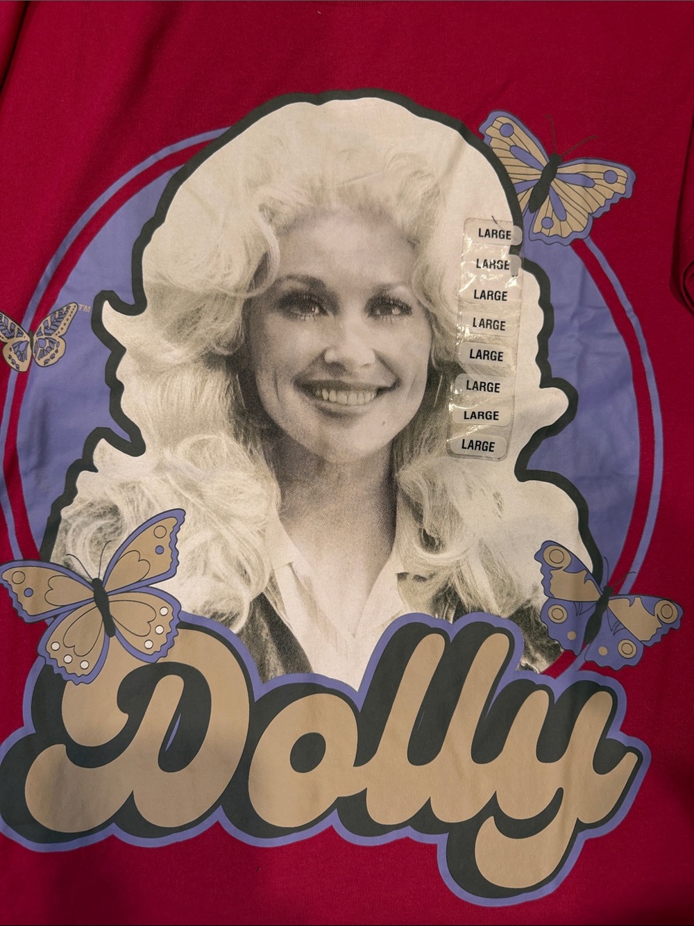 Bright Pink 'Dolly' Graphic Woman’s Tee - Large - Picture 2 of 3